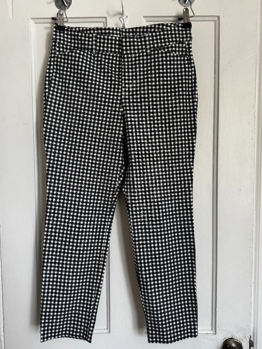 High-Waisted Gingham Pixie Ankle Pants - Size 8 Petite